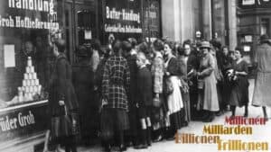 République de Weimar, Berlin, 1923, file d'attente à l'épicerie